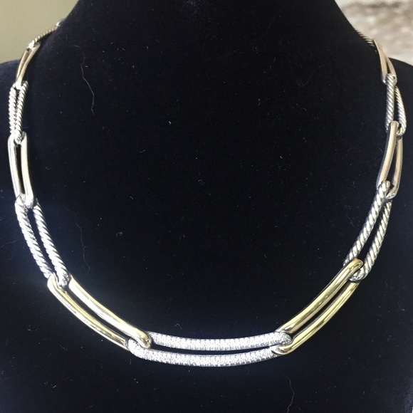 DAVID Yurman 18k SS & Diamond Necklace - Picture 8 of 9
